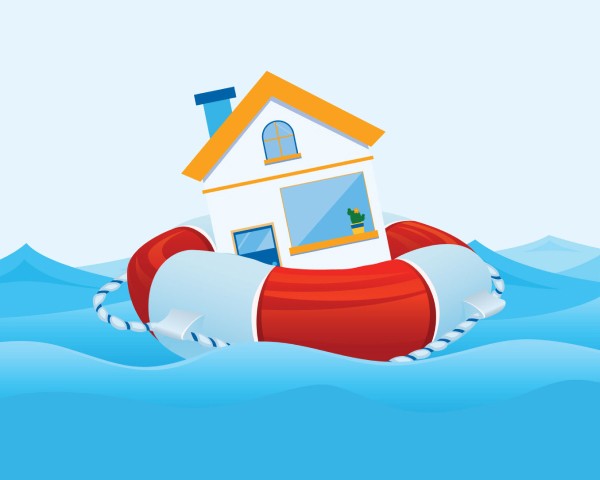 House on life raft graphic