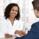 woman shaking hands